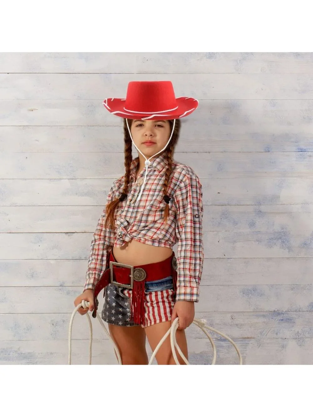 Kids Red Classic Felt Western lightweight Cowgirl Cowboy Hats 10 Pack
